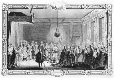 The Levee of King Louis XV by French School